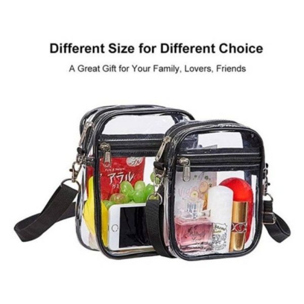 PVC Clear Crossbody Purse for women,With front pocket