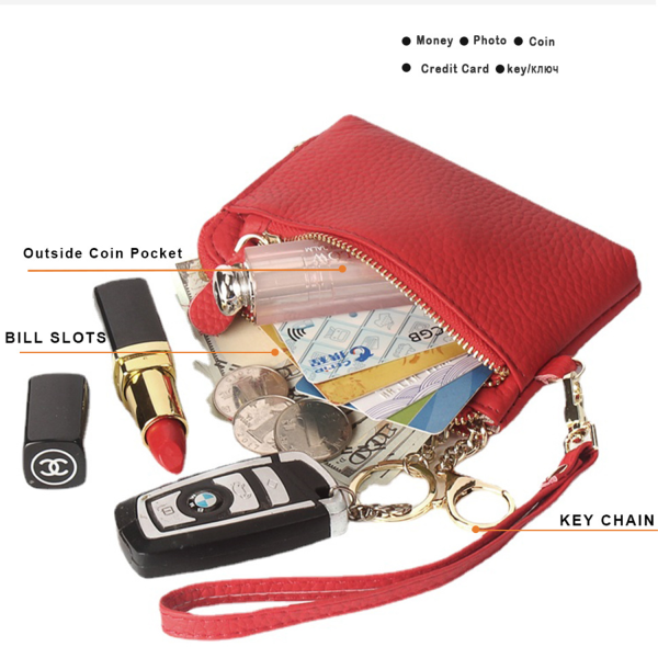 Leather Coin Purse W/ Wrist Strap