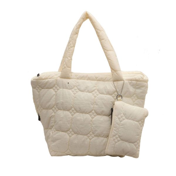 Nylon fluffy tote bag