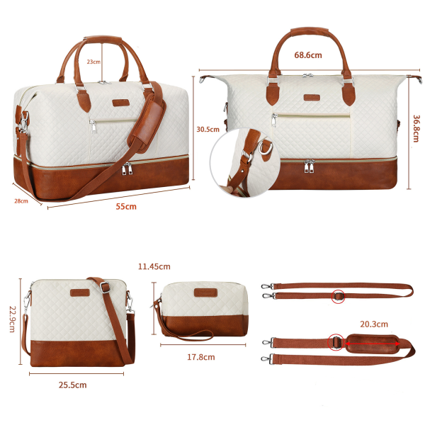 Oxford Large Weekender Overnight Duffel Bag Set