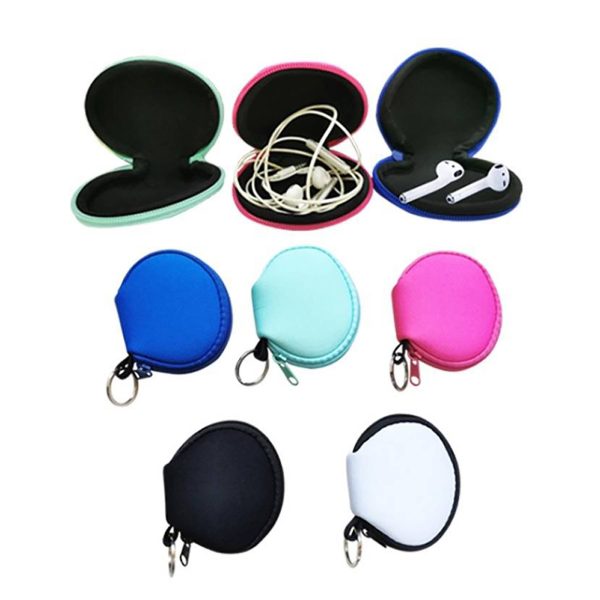 Waterproof Neoprene Earbud Case/Bag Zipped Coin Purse