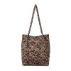 Corduroy high-capacity printed handbag tote bag