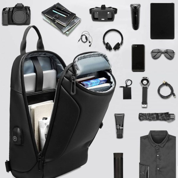 Polyester fiber Men's Chest Sling Bag