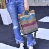 Canvas Patchwork Women's Shoulder Tote Bag