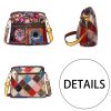 Genuine Leather Contrasting hand-fringed floral paneling bag