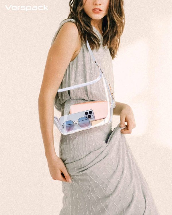 PVC Clear Crossbody Bag for Sports Events Concerts College