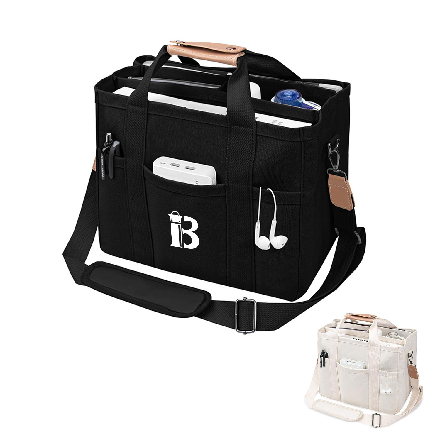 Large-capacity multi-compartment handbag