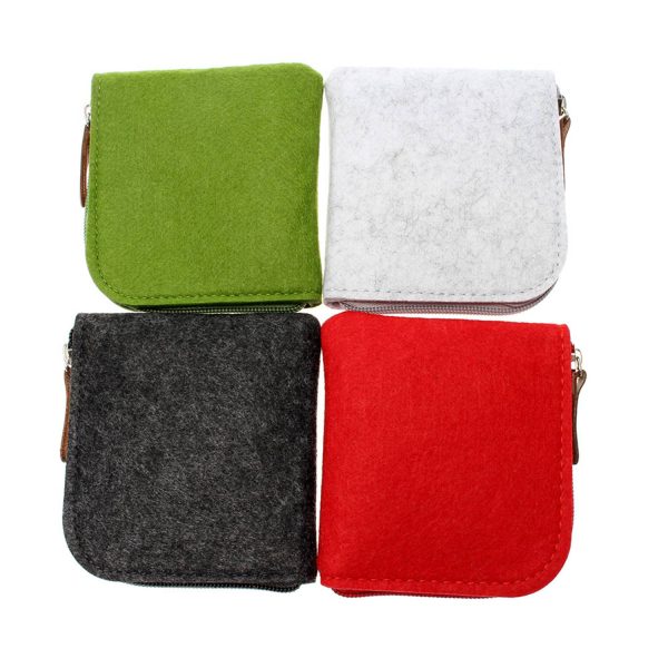 Zippered Felt Fabric Coin Purse