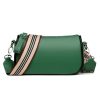 Faux Leather stylish wide shoulder strap cross-body bag