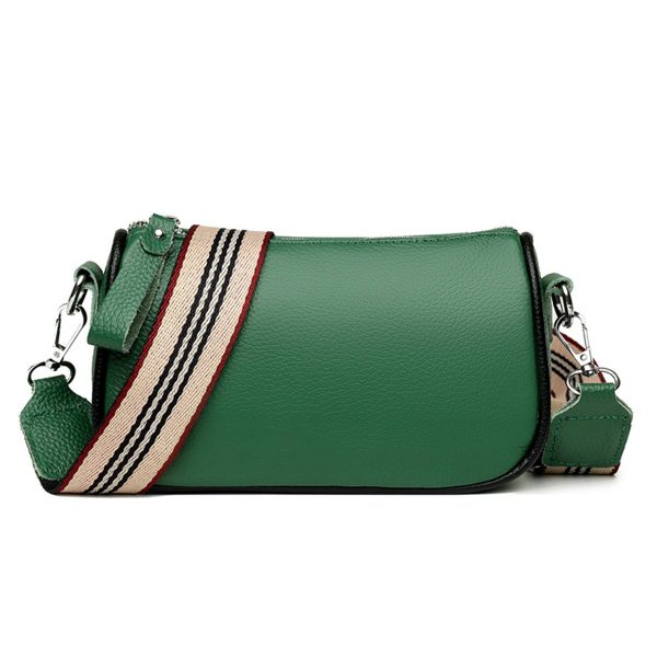 Faux Leather stylish wide shoulder strap cross-body bag