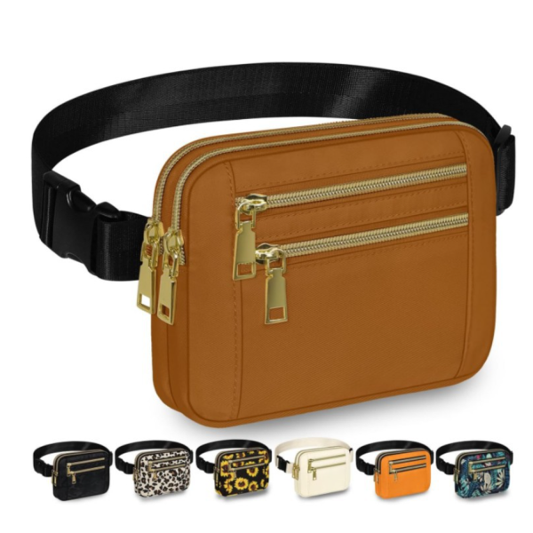 High-Capacity Polyester 4 Pockets Crossbody Fanny Pack