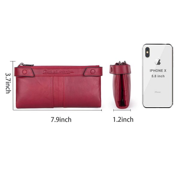 Genuine Leather RFID Handheld Waterproof Wallet Women