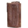 Genuine Leather Key Holder Wallet Men Coffee Black