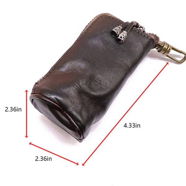 First Layer Cowhide Plant Tanned Leather Vintage Key Bag