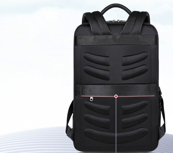 Classic Black Leather Slim Backpack