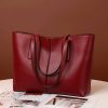 PU Leather Tote bag Retro shoulder handbag
