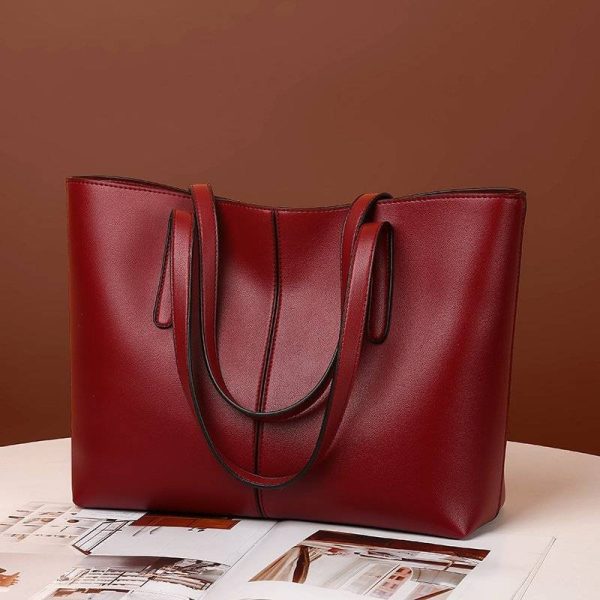 PU Leather Tote bag Retro shoulder handbag