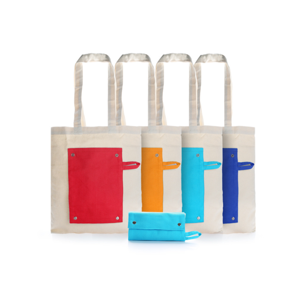 Cotton Heavy Beige Canvas Foldable Shopping Bag