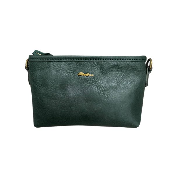 Genuine Leather Single Shoulder Retro Wide Crossbody Bag