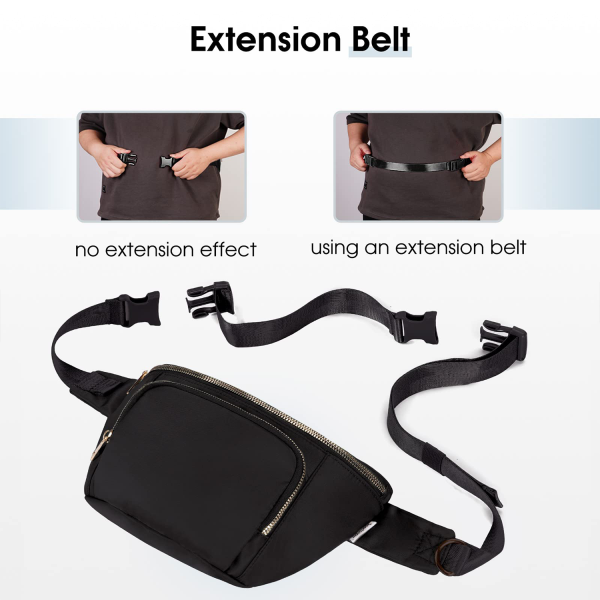 Large Waist Bag Pack with Extra Extension Belt