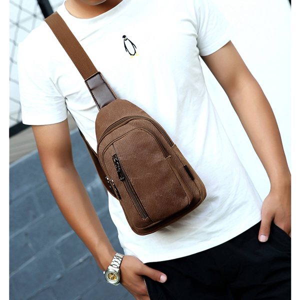 Crossbody Canvas Sling Bag Backpack with Adjustable Strap