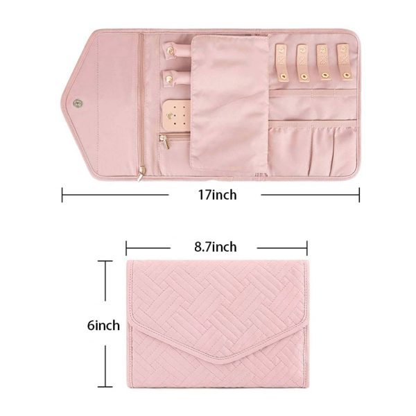 Travel Jewelry Organizer Roll Foldable Case