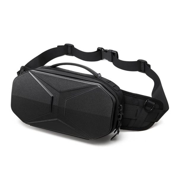 Abs Men's Crossbody Bag with PC Waterproof Hard Case