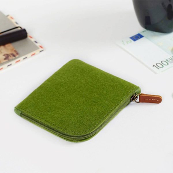 Zippered Felt Fabric Coin Purse