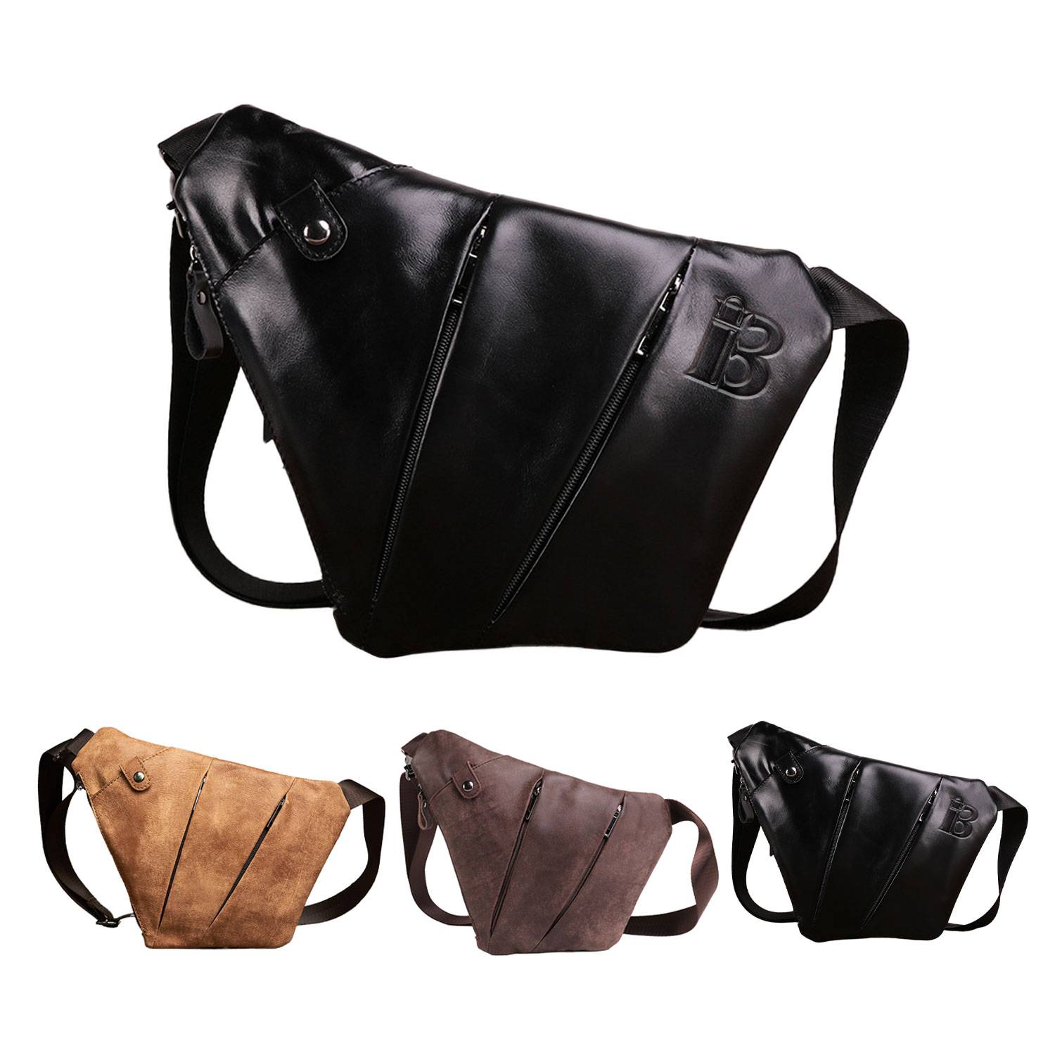 Men’s Outdoor Sports Genuine Leather Crossbody Bag