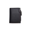 PU Leather Short Zipper Fashion Vertical Wallet For Men