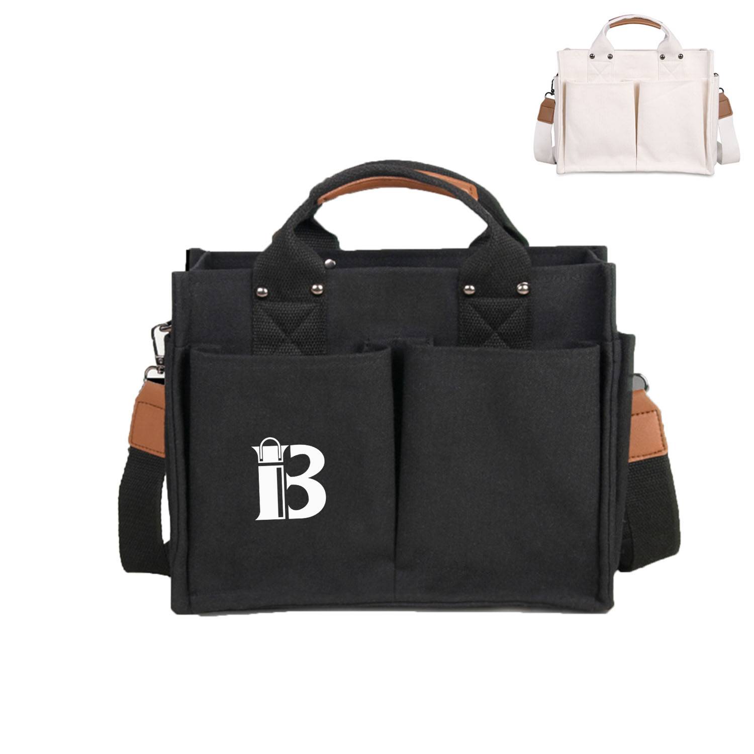 Canvas Multi-pocket Instagram Casual Crossbody Bag