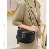 Leather Crossbody Bag With Two Zippers