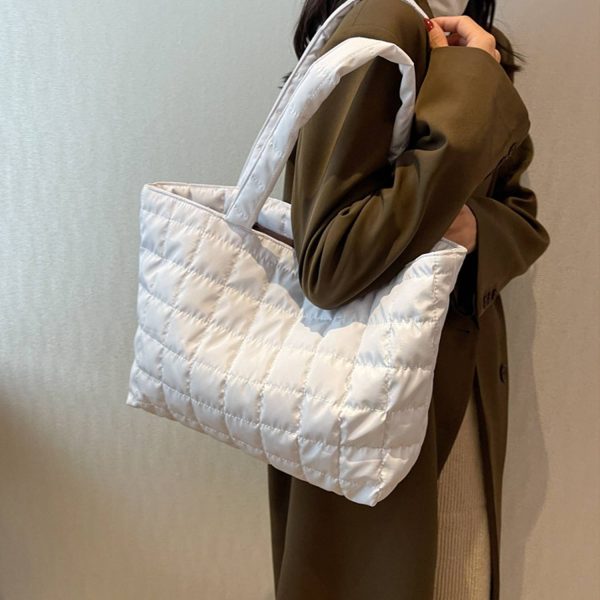 Polyester Tote Bag Pleated Cloud Shopping Handbag