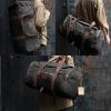 Large Capacity Canvs Backpack Duffel Bag For Travel