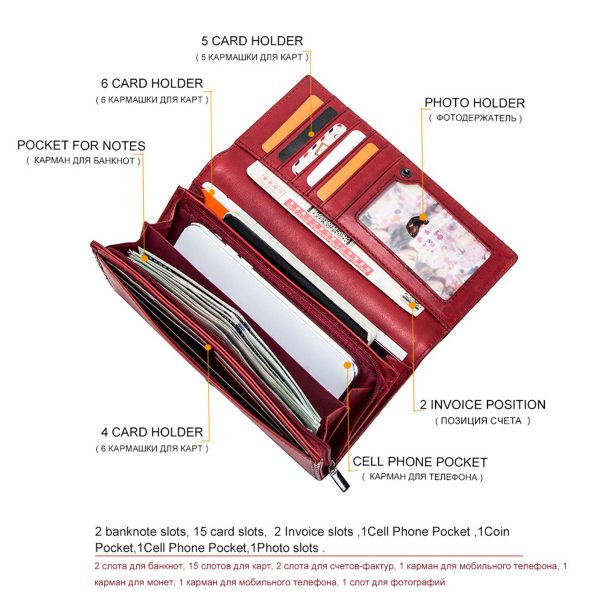 Genuine Leather fold Covered crocodile Waterproof Wallet Red