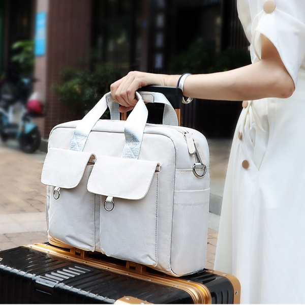 Compartment Zipper Pockets Large Tote Laptop Bag