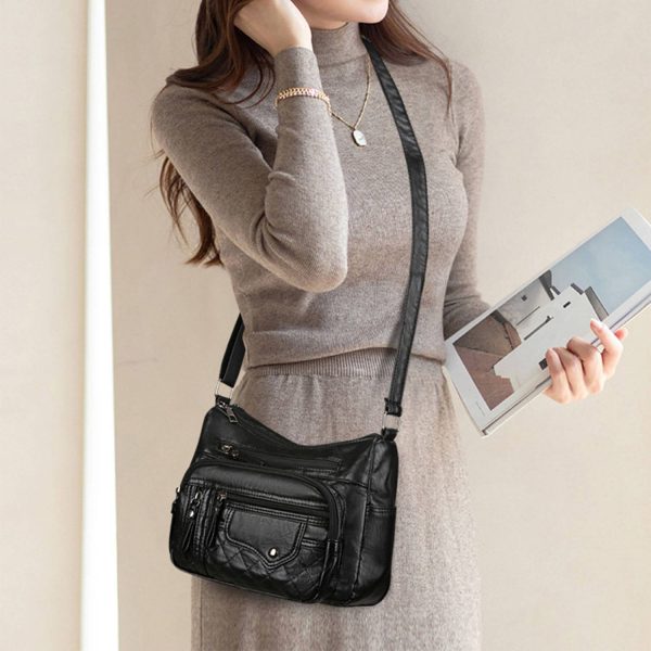 Fashion Multi Zipper Crossbody Bag