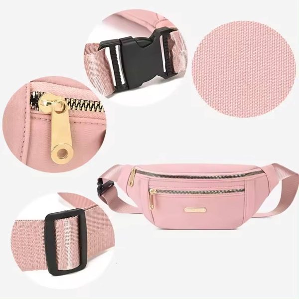 Oxford Sling Bag Double Zippers Fanny Pack