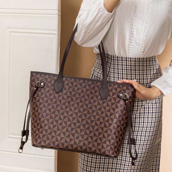 Pvc Check Waterproof Tote Bag For Women