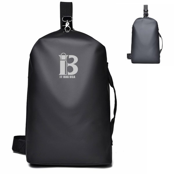 Nylon Sling Backpack with USB crossbody bag for Men