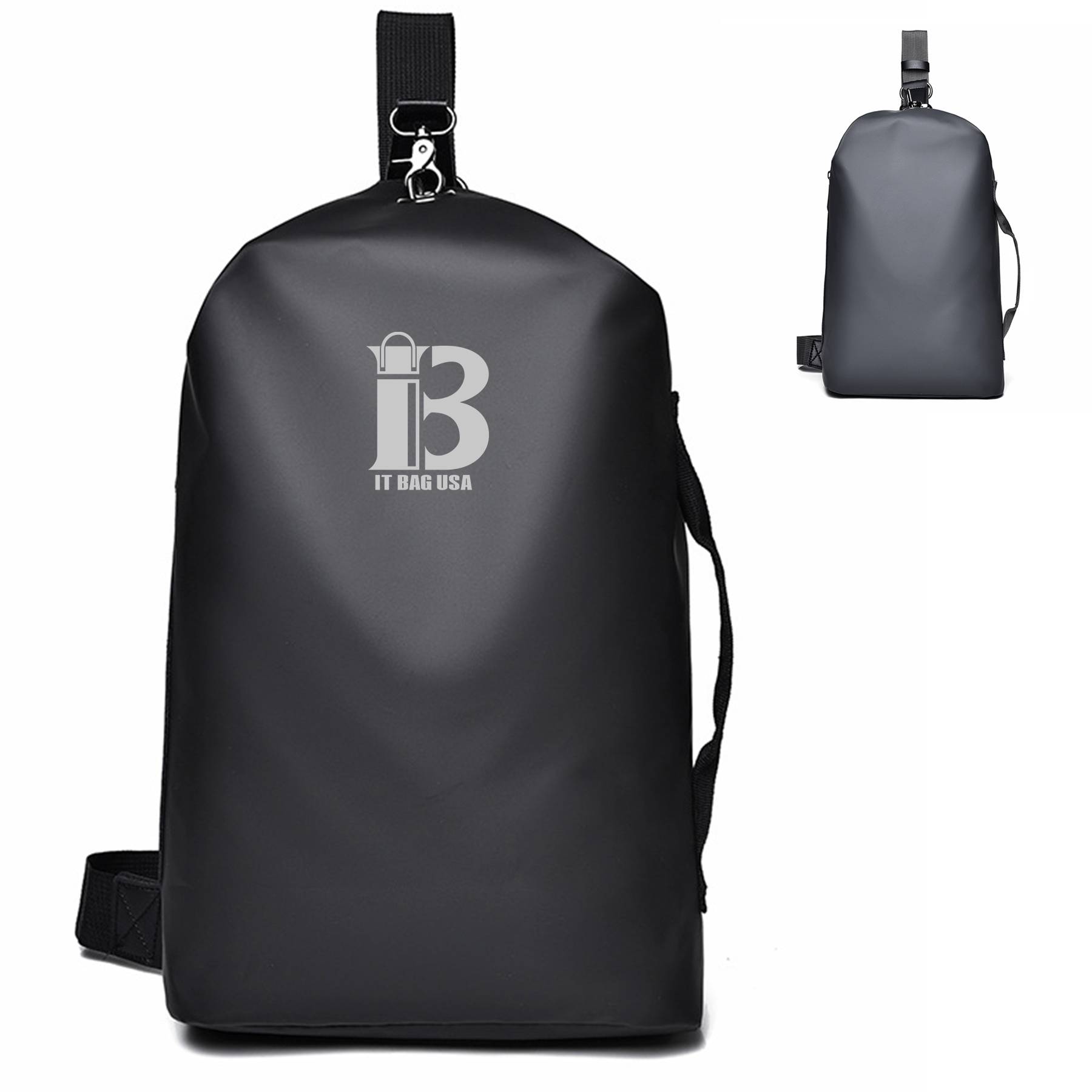 Nylon Sling Backpack with USB crossbody bag for Men