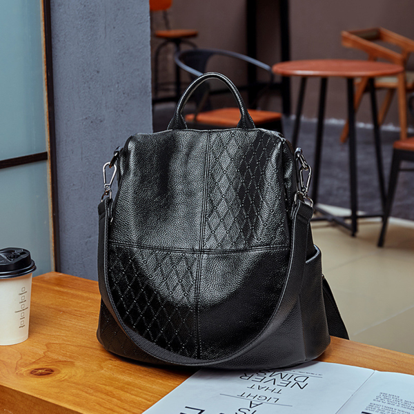 PU Faux Leather Women Shoulder Tote Bag Backpack