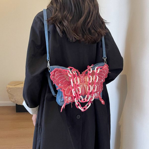 PU butterfly backpack/crossbody bag