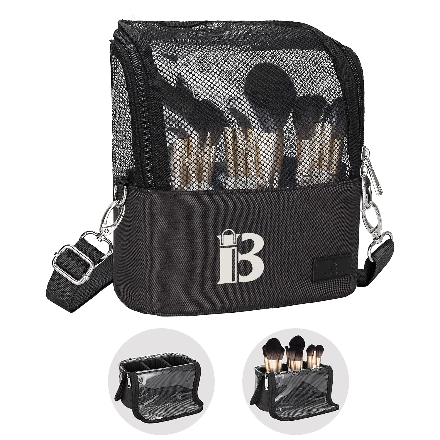 Large Capacity Makeup Brush Bag with Shoulder