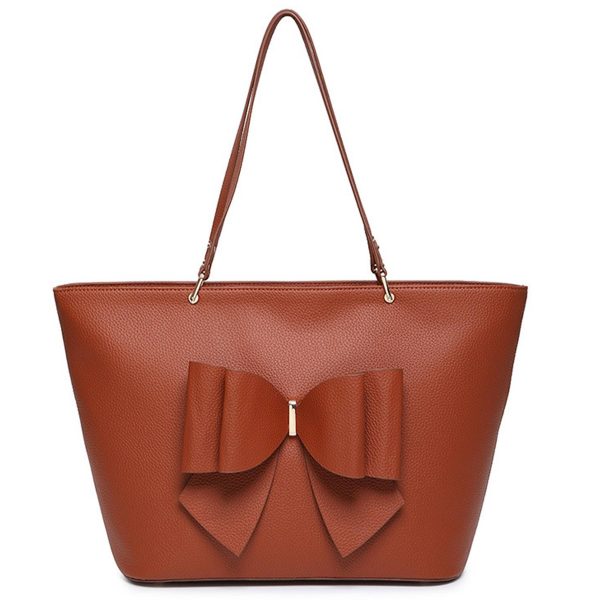 PU Large capacity bow tote bag