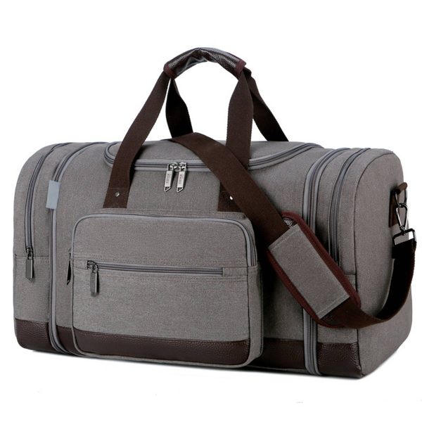 Canvas Shoe Compartment Travel Tote Duffel Bag