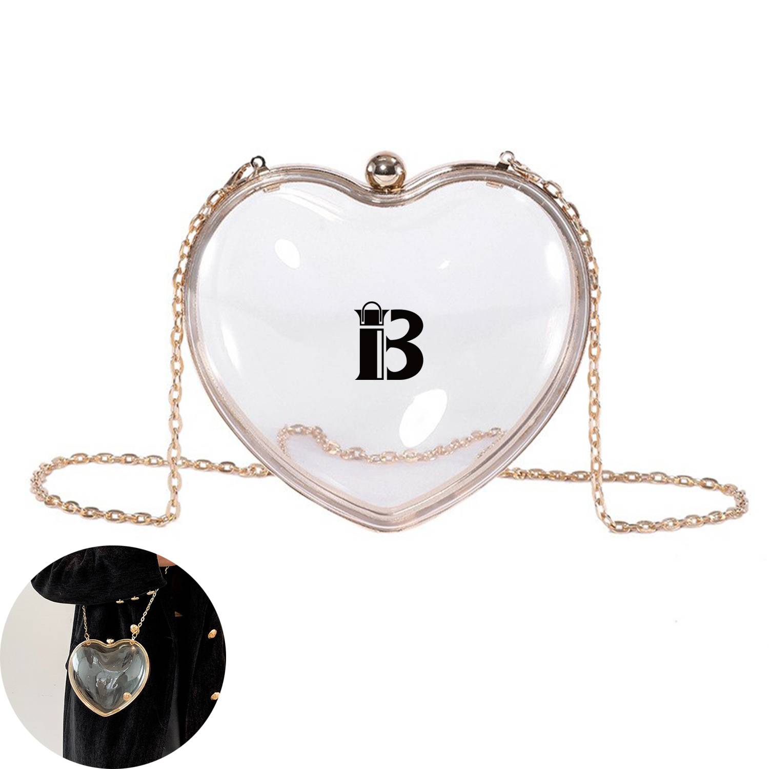 Transparent Heart shaped One Shoulder Crossbody Bag