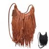 PU Hand-woven tassel shoulder cross-body bag