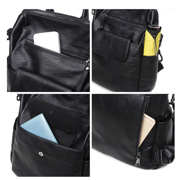 Large Fashion PU Leather Backpack Purse