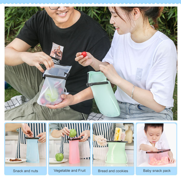 Kitchen Food Bag Reusable Silicone
